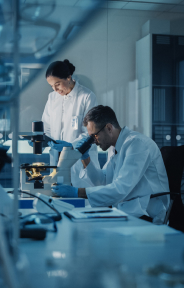 Clinical research team working in the laboratory