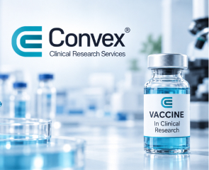 Vaccine vial in a clinical research laboratory